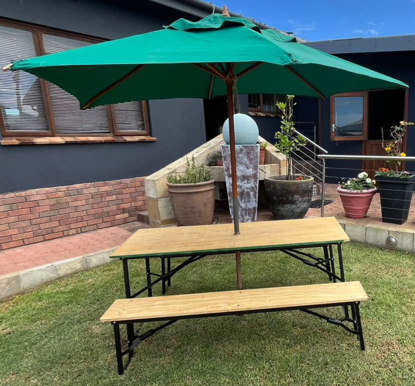 Bench Bros wooden table and matching bench set